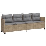 vidaXL Set canapele de grădină cu perne, 5 piese, bej, poliratan