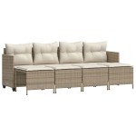 vidaXL Set canapele de grădină cu perne, 5 piese, bej, poliratan vidaXL Set canapele de grădină cu perne, 5 piese, bej, poliratan