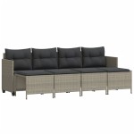 vidaXL Set canapele de grădină cu perne, 5 piese gri deschis poliratan