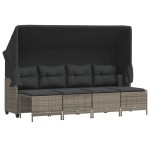 vidaXL Set canapea de grădină cu perne, 5 piese, gri, poliratan vidaXL Set canapea de grădină cu perne, 5 piese, gri, poliratan