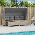 vidaXL Set canapele de grădină cu perne, 5 piese, bej, poliratan vidaXL Set canapele de grădină cu perne, 5 piese, bej, poliratan