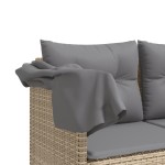 vidaXL Set canapele de grădină cu perne, 5 piese, bej, poliratan vidaXL Set canapele de grădină cu perne, 5 piese, bej, poliratan