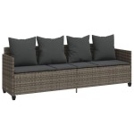 vidaXL Set canapea de grădină cu perne, 5 piese, gri, poliratan vidaXL Set canapea de grădină cu perne, 5 piese, gri, poliratan