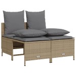 vidaXL Set canapele de grădină cu perne, 5 piese, bej, poliratan