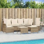 vidaXL Set canapele de grădină cu perne, 5 piese, bej, poliratan vidaXL Set canapele de grădină cu perne, 5 piese, bej, poliratan