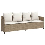 vidaXL Set canapele de grădină cu perne, 5 piese, bej, poliratan vidaXL Set canapele de grădină cu perne, 5 piese, bej, poliratan
