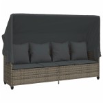 vidaXL Set canapea de grădină cu perne, 5 piese, gri, poliratan vidaXL Set canapea de grădină cu perne, 5 piese, gri, poliratan