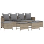 vidaXL Set canapele de grădină cu perne, 5 piese, bej, poliratan