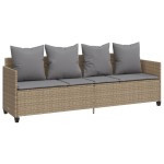 vidaXL Set canapele de grădină cu perne, 5 piese, bej, poliratan