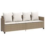 vidaXL Set canapele de grădină cu perne, 5 piese, bej, poliratan vidaXL Set canapele de grădină cu perne, 5 piese, bej, poliratan