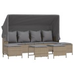 vidaXL Set canapele de grădină cu perne, 5 piese, bej, poliratan vidaXL Set canapele de grădină cu perne, 5 piese, bej, poliratan