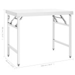 vidaXL Masă lucru bucătărie pliabilă, 100 x 60 x 80 cm oțel inoxidabil vidaXL Masă lucru bucătărie pliabilă, 100 x 60 x 80 cm oțel inoxidabil
