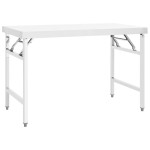 vidaXL Masă lucru bucătărie pliabilă, 120 x 60 x 80 cm oțel inoxidabil vidaXL Masă lucru bucătărie pliabilă, 120 x 60 x 80 cm oțel inoxidabil
