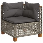 vidaXL Set mobilier grădină cu perne, 6 piese, gri, poliratan
