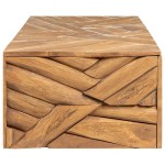 vidaXL Măsuță de cafea, 110x35x38 cm, lemn masiv de tec erodat vidaXL Măsuță de cafea, 110x35x38 cm, lemn masiv de tec erodat