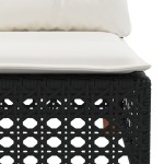vidaXL Set mobilier de grădină cu perne, 8 piese, negru, poliratan