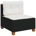 vidaXL Set mobilier de grădină cu perne, 8 piese, negru, poliratan vidaXL Set mobilier de grădină cu perne, 8 piese, negru, poliratan