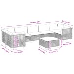 vidaXL Set mobilier de grădină cu perne, 8 piese, negru, poliratan vidaXL Set mobilier de grădină cu perne, 8 piese, negru, poliratan