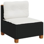 vidaXL Set mobilier de grădină cu perne, 9 piese, negru, poliratan