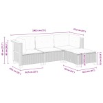 vidaXL Set canapea de grădină cu perne, 4 piese, gri, poliratan vidaXL Set canapea de grădină cu perne, 4 piese, gri, poliratan