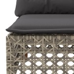 vidaXL Set canapea de grădină cu perne, 4 piese, gri, poliratan vidaXL Set canapea de grădină cu perne, 4 piese, gri, poliratan