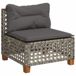 vidaXL Set mobilier grădină cu perne, 6 piese, gri, poliratan vidaXL Set mobilier grădină cu perne, 6 piese, gri, poliratan