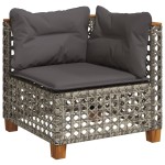 vidaXL Set mobilier grădină cu perne, 6 piese, gri, poliratan vidaXL Set mobilier grădină cu perne, 6 piese, gri, poliratan