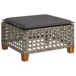 vidaXL Set mobilier grădină cu perne, 6 piese, gri, poliratan vidaXL Set mobilier grădină cu perne, 6 piese, gri, poliratan