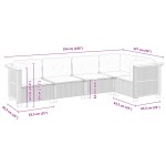 vidaXL Set canapea de grădină cu perne, 5 piese, gri, poliratan vidaXL Set canapea de grădină cu perne, 5 piese, gri, poliratan