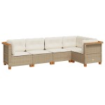 vidaXL Set canapele de grădină cu perne, 5 piese, bej, poliratan vidaXL Set canapele de grădină cu perne, 5 piese, bej, poliratan