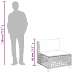 vidaXL Set canapea de grădină cu perne, 5 piese, gri, poliratan vidaXL Set canapea de grădină cu perne, 5 piese, gri, poliratan