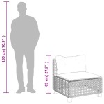 vidaXL Set canapea de grădină cu perne, 5 piese, gri, poliratan vidaXL Set canapea de grădină cu perne, 5 piese, gri, poliratan