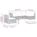 vidaXL Set canapele de grădină cu perne, 5 piese, bej, poliratan