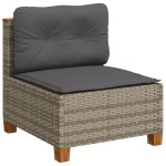 vidaXL Set mobilier grădină cu perne, 6 piese, gri, poliratan vidaXL Set mobilier grădină cu perne, 6 piese, gri, poliratan