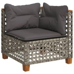 vidaXL Set mobilier grădină cu perne, 6 piese, gri, poliratan
