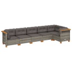 vidaXL Set mobilier grădină cu perne, 6 piese, gri, poliratan