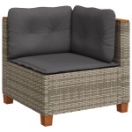 vidaXL Set mobilier grădină cu perne, 6 piese, gri, poliratan vidaXL Set mobilier grădină cu perne, 6 piese, gri, poliratan