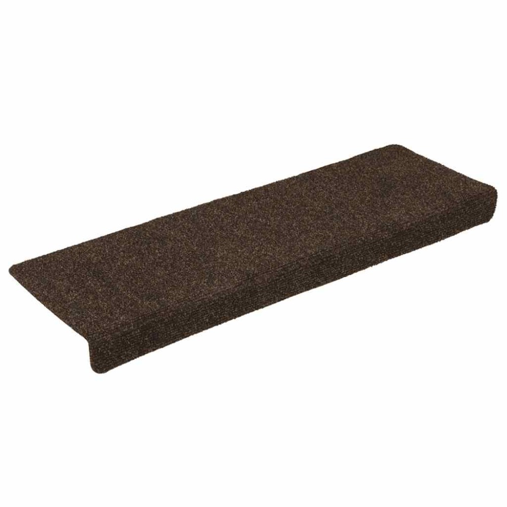 vidaXL Covorașe autoadezive pentru scări, 15 buc., 65x21x4 cm, maro, cu margini dreptunghiulare