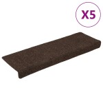 vidaXL Covorașe autoadezive pentru scări, 15 buc., 65x21x4 cm, maro, cu margini dreptunghiulare vidaXL Covorașe autoadezive pentru scări, 15 buc., 65x21x4 cm, maro, cu margini dreptunghiulare