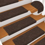 vidaXL Covorașe autoadezive pentru scări, 15 buc., 65x21x4 cm, maro, cu margini dreptunghiulare vidaXL Covorașe autoadezive pentru scări, 15 buc., 65x21x4 cm, maro, cu margini dreptunghiulare