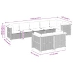 vidaXL Set mobilier de grădină cu perne, 8 piese, negru, poliratan