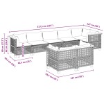 vidaXL Set mobilier de grădină cu perne, 8 piese, negru, poliratan vidaXL Set mobilier de grădină cu perne, 8 piese, negru, poliratan