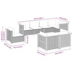 vidaXL Set mobilier de grădină cu perne, 8 piese, negru, poliratan vidaXL Set mobilier de grădină cu perne, 8 piese, negru, poliratan