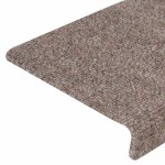 vidaXL Covorașe autoadezive pentru scări, 15 buc., 65x21x4 cm, bej, cu margini dreptunghiulare