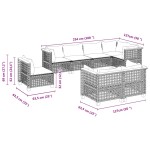 vidaXL Set mobilier de grădină cu perne, 8 piese, negru, poliratan