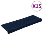 vidaXL Covorașe autoadezive pentru scări, 15 buc., 65x21x4 cm, margini dreptunghiulare, bleumarin vidaXL Covorașe autoadezive pentru scări, 15 buc., 65x21x4 cm, margini dreptunghiulare, bleumarin