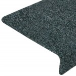 vidaXL Covorașe autoadezive pentru scări, 15 buc., 65x21x4 cm, margini dreptunghiulare verzi