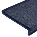 vidaXL Covorașe pentru scări, 15 buc., 65x21x4 cm, gri închis și albastru, margini dreptunghiulare vidaXL Covorașe pentru scări, 15 buc., 65x21x4 cm, gri închis și albastru, margini dreptunghiulare
