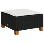 vidaXL Set mobilier de grădină cu perne, 8 piese, negru, poliratan