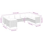 vidaXL Set mobilier de grădină cu perne, 9 piese, negru, poliratan
